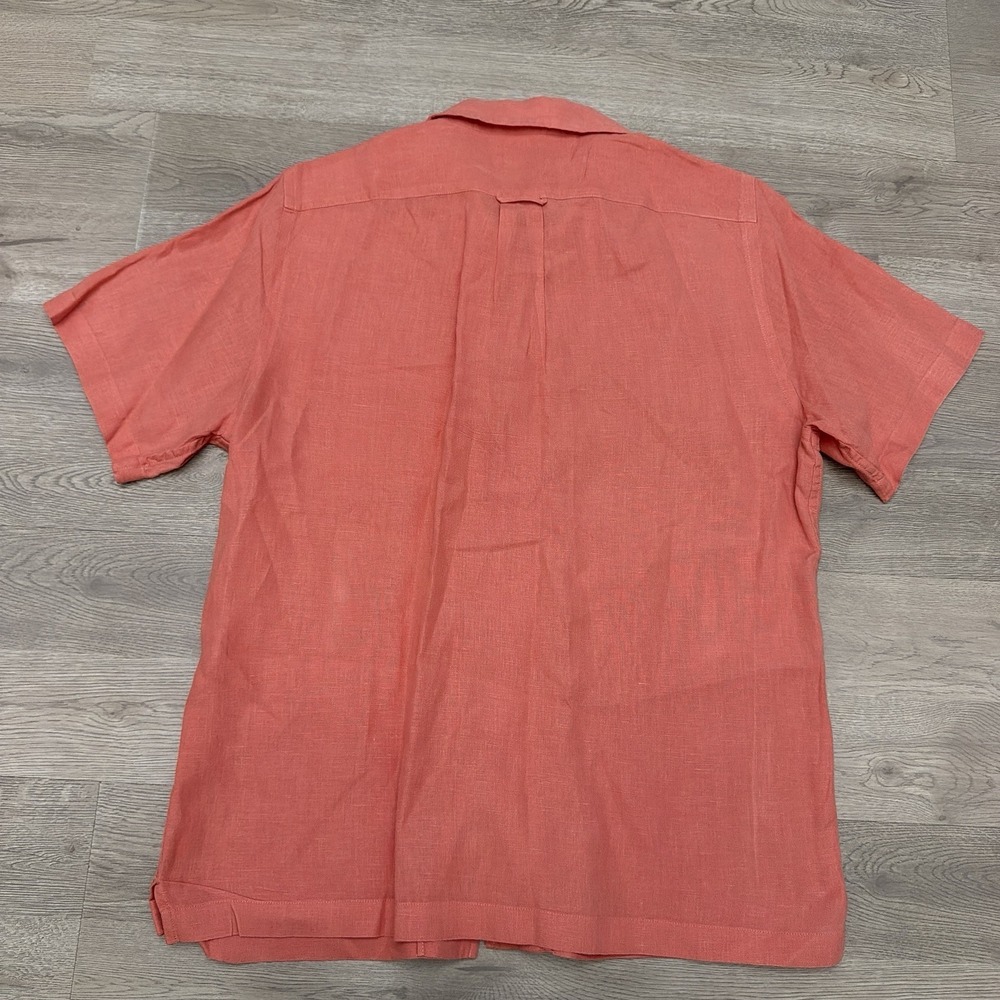 Todd Snyder Loop Collar Camp Shirt Men's Medium Coral 100% Linen - Picture 3 of 10